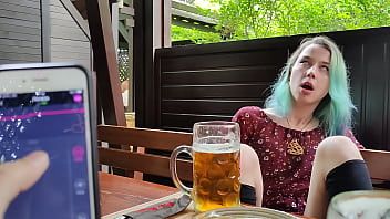 Play Remote orgasm control of my Stepsister in Pub!