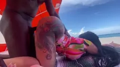 Play Big Ass Ebony Threesome: Outdoor BBCCreampie with Aoki Kalani & Louie Smalls