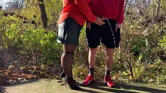 Play BBW MILF Fetish: Public Outdoor Piss in Nylons