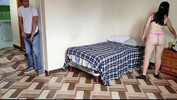 Play Fucking my stepmom hard in the room: I spy my stepmom while she takes her clothes off and she discovers me when I masturbate