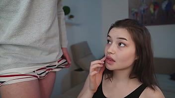 Play 18yo slut fuck and sucks cock and catches cum face for tokens on stream