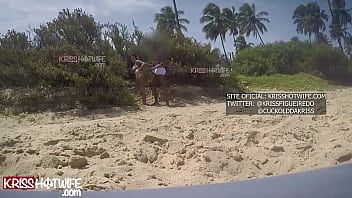 Play Obedient Cuckold Watches His Wife Kriss Hotwife Get Fucked By The Bahian Director On The Busy Public Beach, At Risk Of Being Caught.